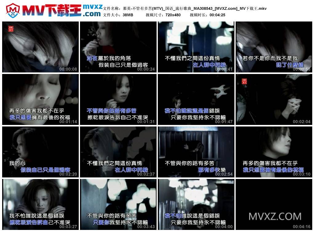 那英-不管有多苦(MTV)_国语_流行歌曲_MA308543